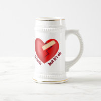 Brüchendes Herz geheilt mit Pflaster und Zitat zum