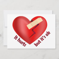 Brüchendes Herz geheilt mit Pflaster und Zitat zum