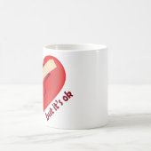 Brüchendes Herz geheilt mit Pflaster und Zitat zum Kaffeetasse (Mittel)