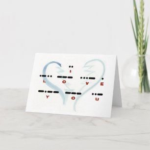 Bruchherz "I Liebe You" Morse Code Card Karte