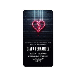 Bruchherz Scheidung Party Adressaufkleber