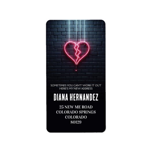 Bruchherz Scheidung Party Adressaufkleber (Vorne)