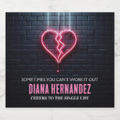 Bruchherz Scheidung Party Schaumweinetikett (Einzelnes Label)