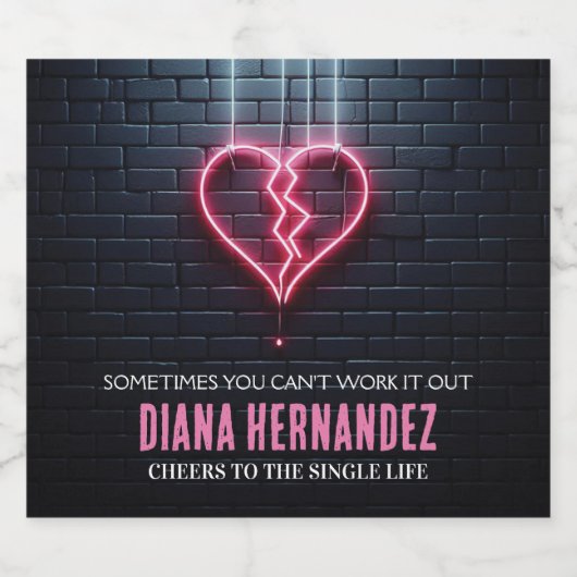 Bruchherz Scheidung Party Schaumweinetikett (Einzelnes Label)