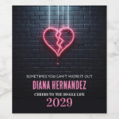 Bruchherz Scheidung Party Weinetikett (Einzelnes Label)