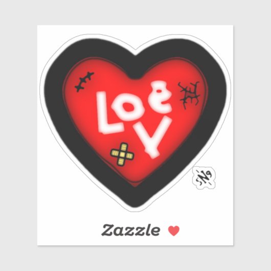 Bruchherz v1 aufkleber (Blatt)