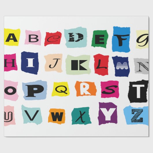 brüchiges Alphabet Geschenkpapier (Flach)