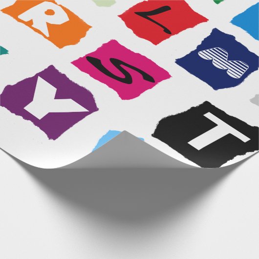 brüchiges Alphabet Geschenkpapier (Ecke)