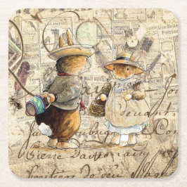 Bruchkaninchenzusammensetzung Rechteckiger Pappuntersetzer