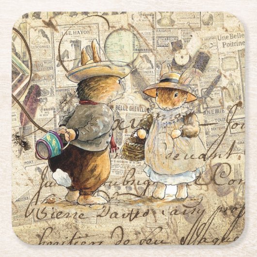 Bruchkaninchenzusammensetzung Rechteckiger Pappuntersetzer (Vorderseite)