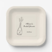 Bruchselnde Champagnerflasche Brausebad für die Br Pappteller (Vorderseite)
