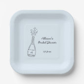 Bruchsichere Champagnerflasche Brausebad für die B Pappteller (Vorderseite)