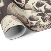 Bruchstapel von Schädeln nahtlos zeichnend Muster Geschenkpapier (Rolleneckpunkt)