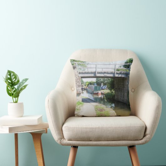 Brücke 14 auf der Postkarte des Macclesfield-Kanal Kissen (Stuhl )