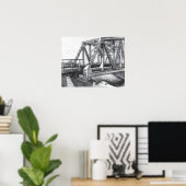 Brücke alter Stift zeichnend Poster (Heimbüro)