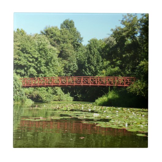 Brücke am Centennial Lake in Ellicott City Fliese (Vorderseite)