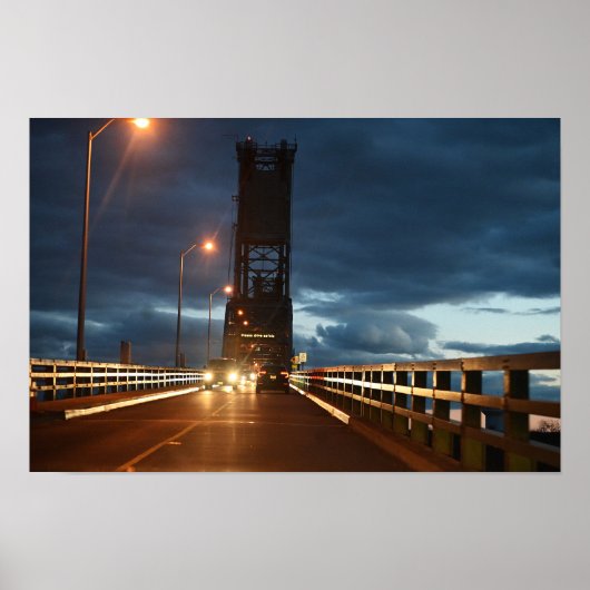 Brücke am Nachtplakat Poster (Vorne)