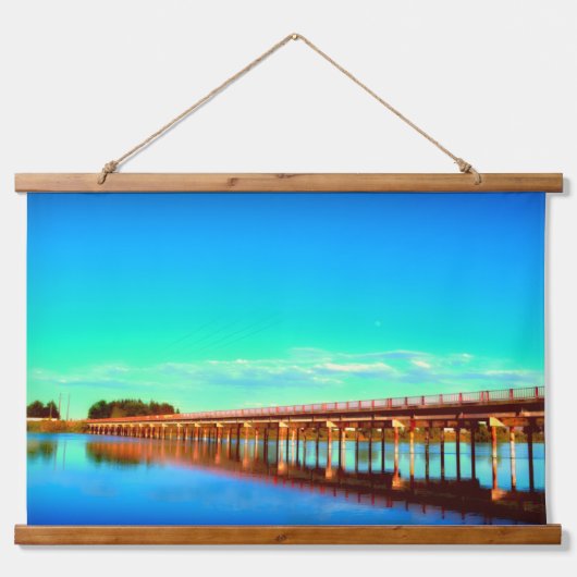 Brücke am Snake River Wandteppich Mit Holzrahmen (Vorne)