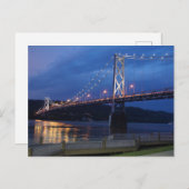 Brücke an der Nachtpostkarte Ankündigungspostkarte (Vorne/Hinten)