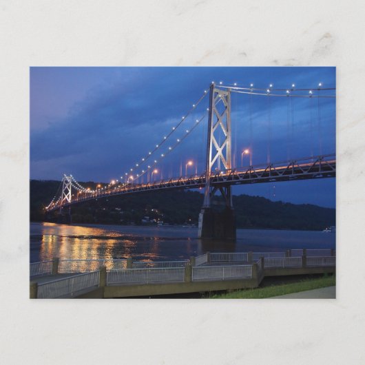 Brücke an der Nachtpostkarte Ankündigungspostkarte (Vorderseite)