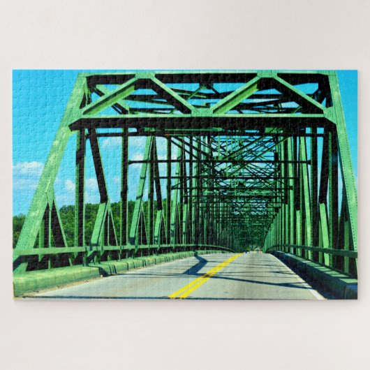 Brücke aus grünem Stahl Puzzle (Horizontal)