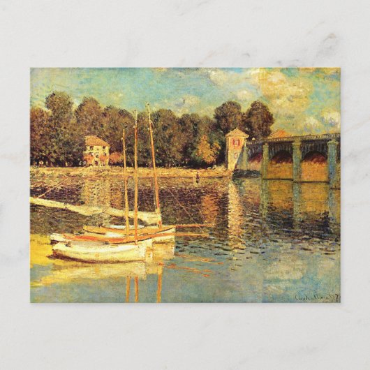 Brücke bei Argenteuil Claude Monet Postkarte (Vorderseite)