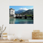 Brücke bei Interlaken in der Schweiz Poster (Küche)