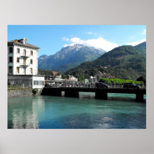 Brücke bei Interlaken in der Schweiz Poster