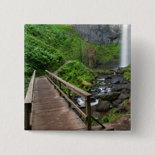 Brücke bei Latourell Falls, Columbia River Gorge, Button