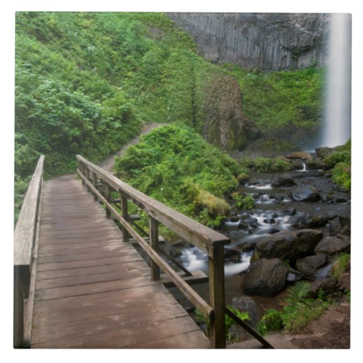Brücke bei Latourell Falls, Columbia River Gorge, Fliese (Vorderseite)