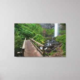 Brücke bei Latourell Falls, Columbia River Gorge, Leinwanddruck