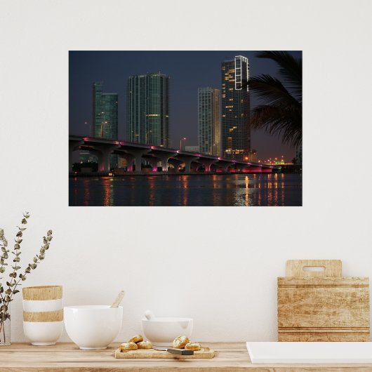 Brücke bei Morgendämmerung 1 Poster (Küche)