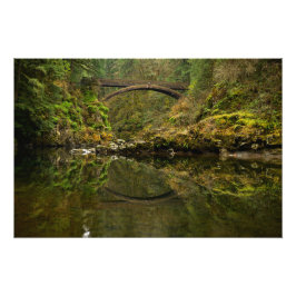 Brücke bei Moulton Falls, WA Fotodruck