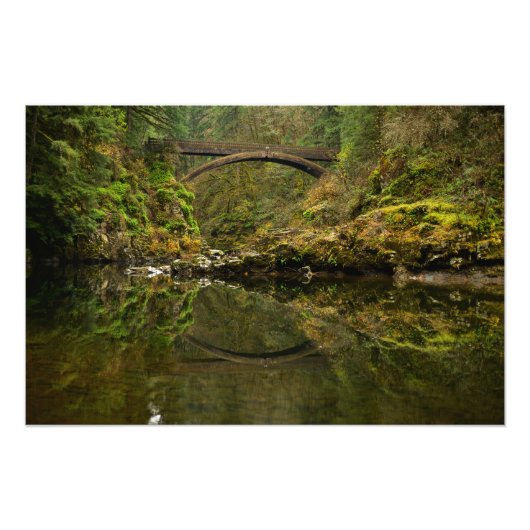 Brücke bei Moulton Falls, WA Fotodruck (Vorne)