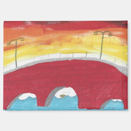 Brücke bei Nacht Magnet (Vorderseite)