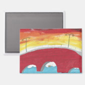 Brücke bei Nacht Magnet (Vorderseite/Rückseite)