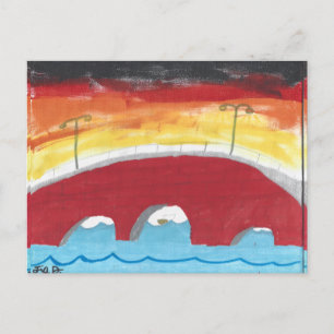 Brücke bei Nacht Postkarte