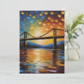 Brücke bei Sundown A Feiertagskarte (Stehend Vorderseite)