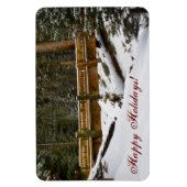 Brücke bei Wuksachi Happy Holidays Flexi Magnet (Vertikal)