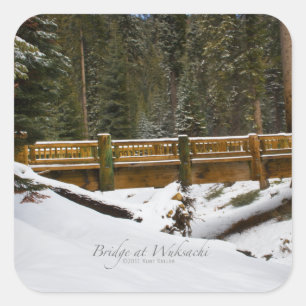 Brücke bei Wuksachi Quadratischer Aufkleber