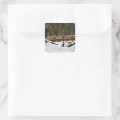 Brücke bei Wuksachi Quadratischer Aufkleber (Tasche)