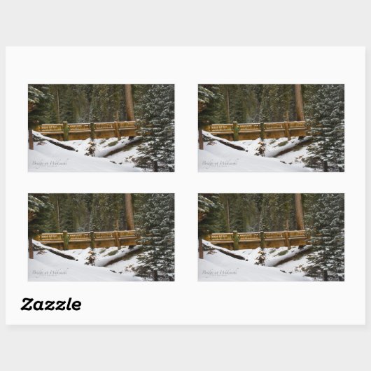 Brücke bei Wuksachi Rectangle Sticker (Blatt)