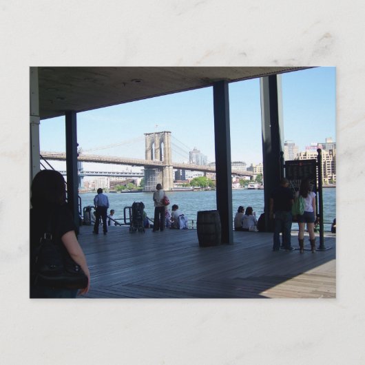 Brücke Brooklyn vom südlichen Seehafen Postkarte (Vorderseite)