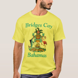 Brücke Cay, Bahamas mit Wappen T-Shirt