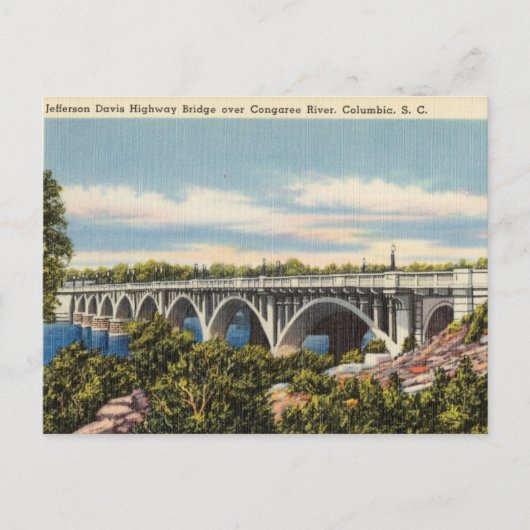 Brücke, Congaree River, Columbia, South Carolina Postkarte (Vorderseite)
