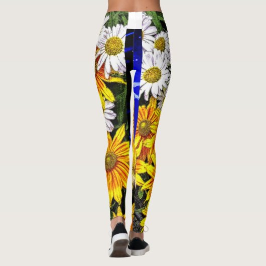 Brücke der Blumen-Gänseblümchen Leggings (Rückseite)