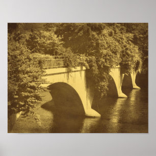 Brücke der Blumen im Vintage-Look Poster