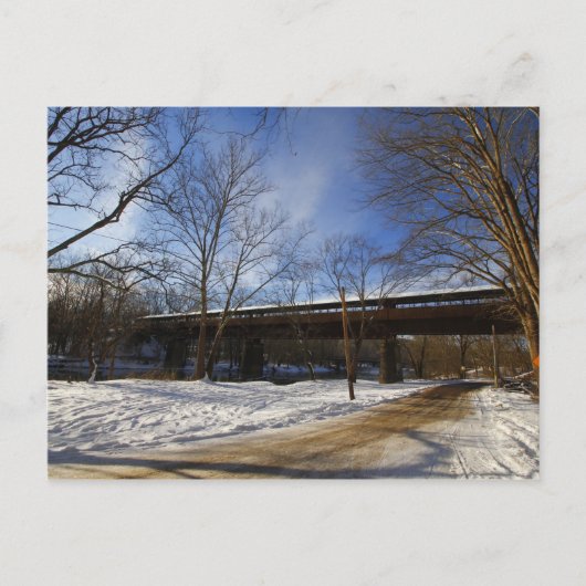 Brücke der Träume im Winter, Brinkhaven, Ohio Postkarte (Vorderseite)