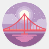 Brücke der Träume Runder Aufkleber (Vorderseite)