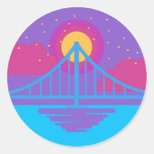 Brücke der Träume Runder Aufkleber (Vorderseite)